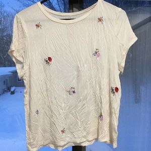 ☑️ Embroidered Floral Crop T American Eagle Soft